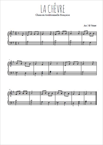 Téléchargez l'arrangement pour piano de la partition de La chêvre en PDF